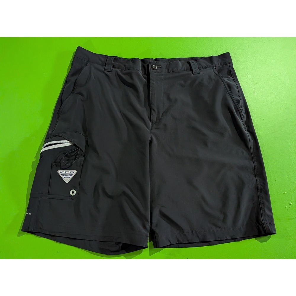 Columbia PFG Stretch Performance Hybrid Shorts Black Men's Size 38
